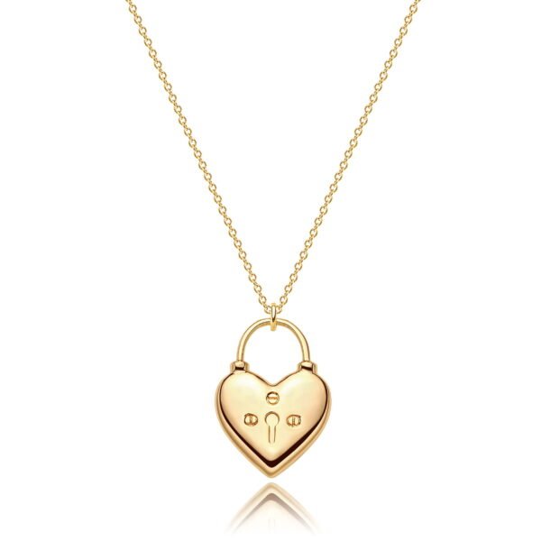 Mevecco 18K Gold Plated Dainty Padlock Pendant Necklace