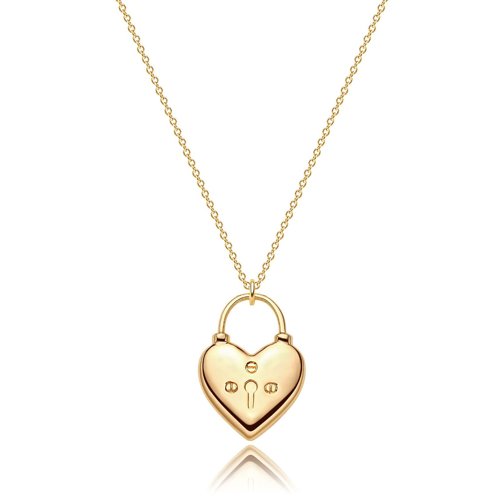 Mevecco 18K Gold Plated Dainty Padlock Pendant Necklace