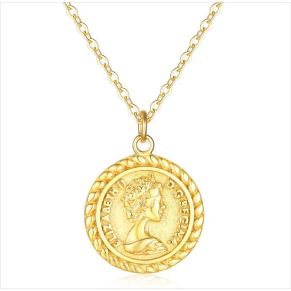 Mevecco Elizabethan Medallion Necklace, 14K Gold Plated