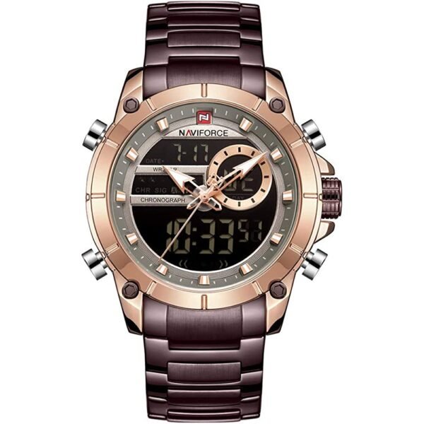 NAVIFORCE NF9163 Men's Analog-Digital Watch Gold Tone