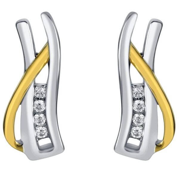 Peora Ribboned Bar Earrings in 925 Sterling Silver