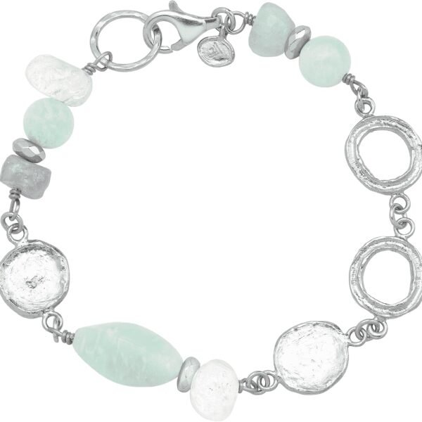 Silpada Boardwalk Aquamarine Link Bracelet in Sterling Silver