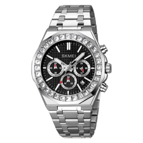 SKMEI 2380 Men's Stainless Steel Quartz Watch in Black
