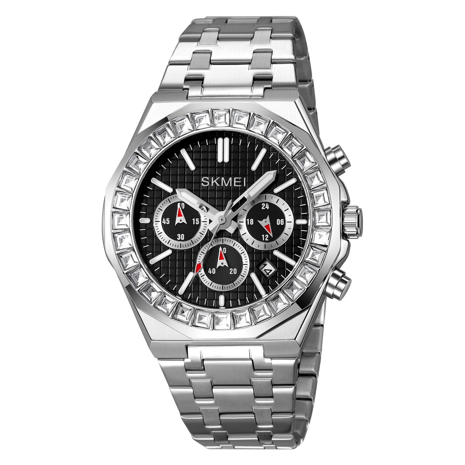 SKMEI 2380 Men's Stainless Steel Quartz Watch in Black