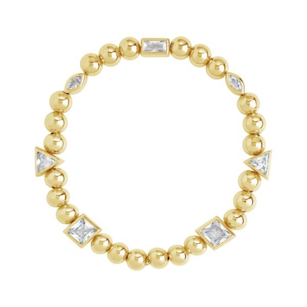 Sterling Forever Amaris Charm Beaded Stretch Bracelet