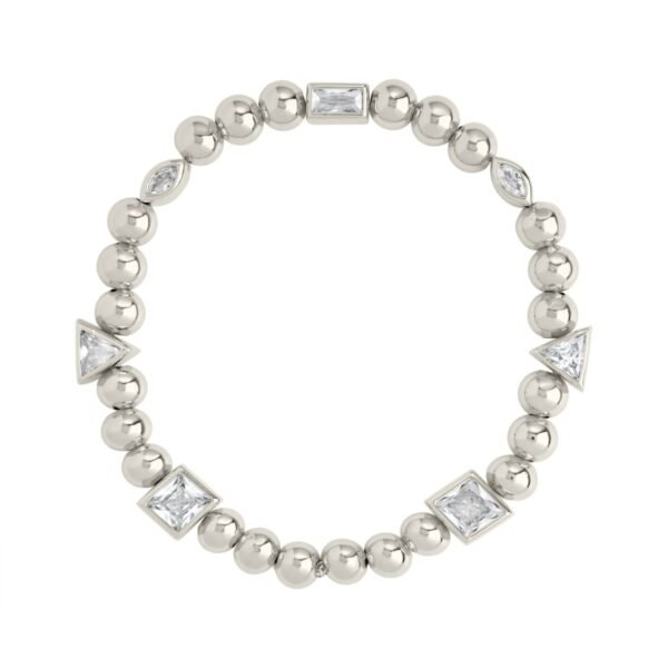 Sterling Forever Amaris Charm Beaded Stretch Bracelet