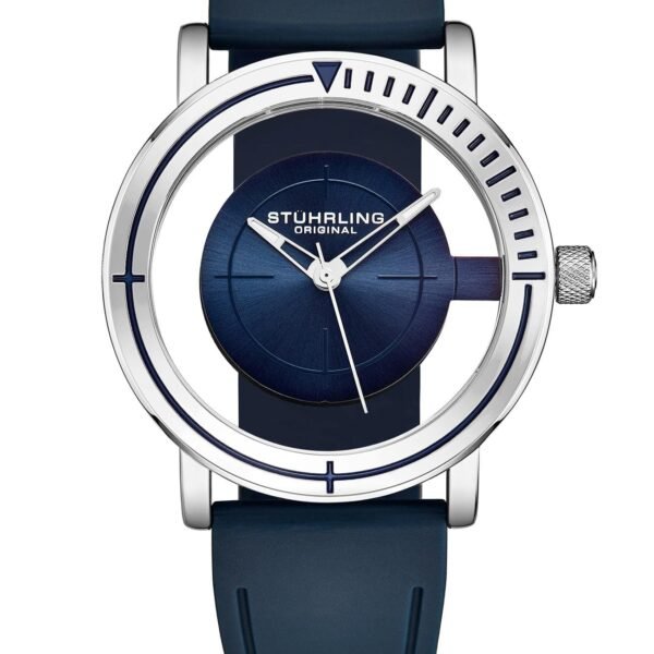 Stuhrling Original Aviator 3915.01 Men's Blue Rubber Watch