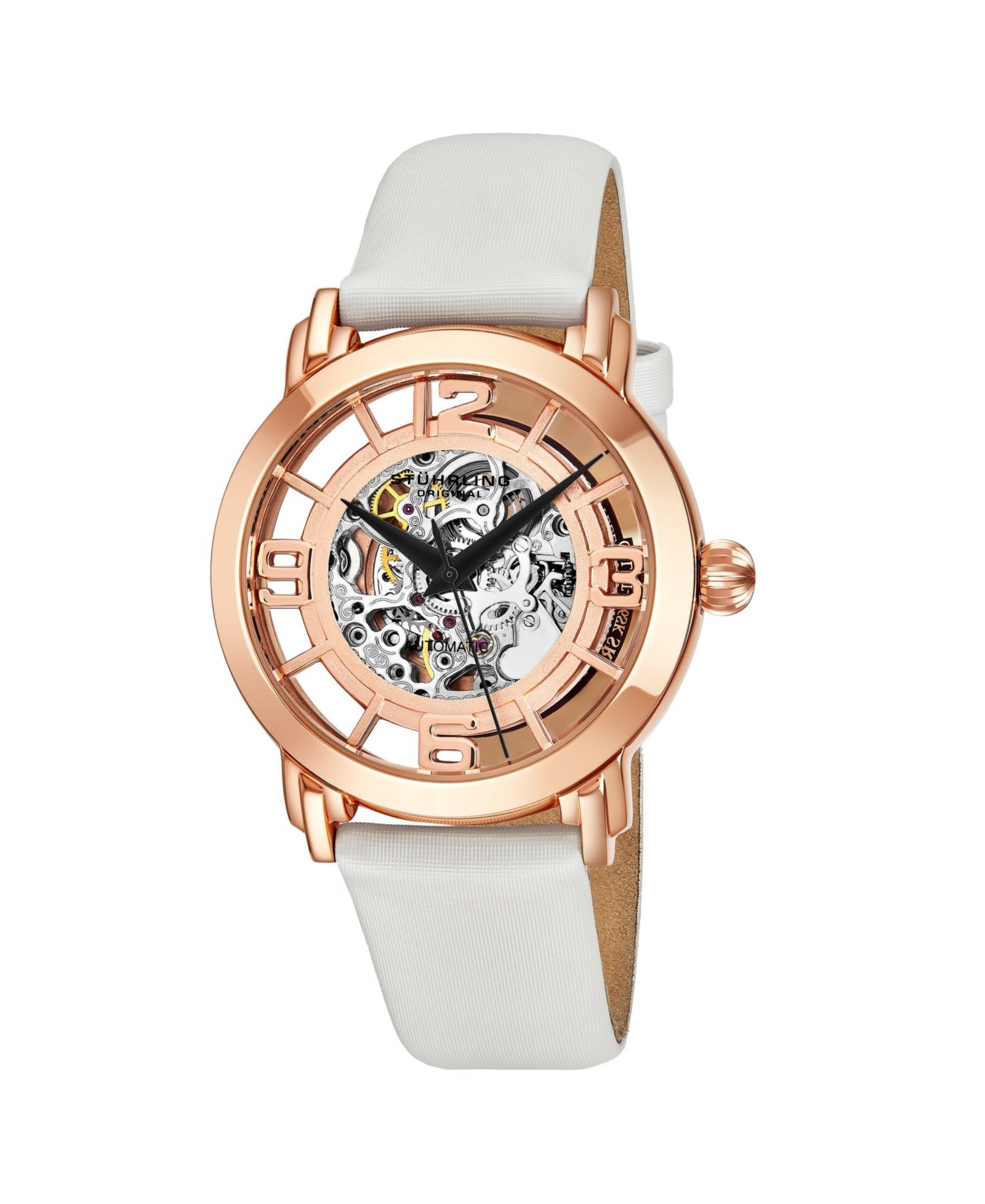 Stuhrling Original Legacy Women's Rose Gold-Tone Skeleton Watch