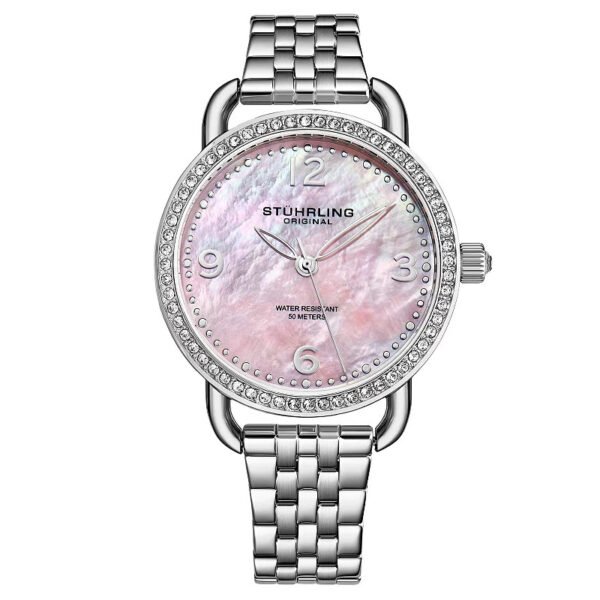 Stuhrling Original Women's 38 mm Steel Watch, Pink Dial