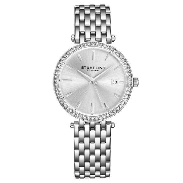 Stuhrling Women's Silver Tone Stainless Steel Bracelet Watch 40mm