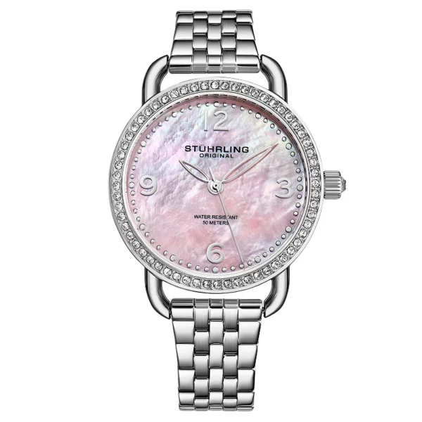 Stuhrling Women's Silver Tone Stainless Steel Bracelet Watch 38mm